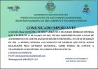 Comunicado Importante da Secretaria Municipal de Meio Ambiente e Recursos Hídricos 